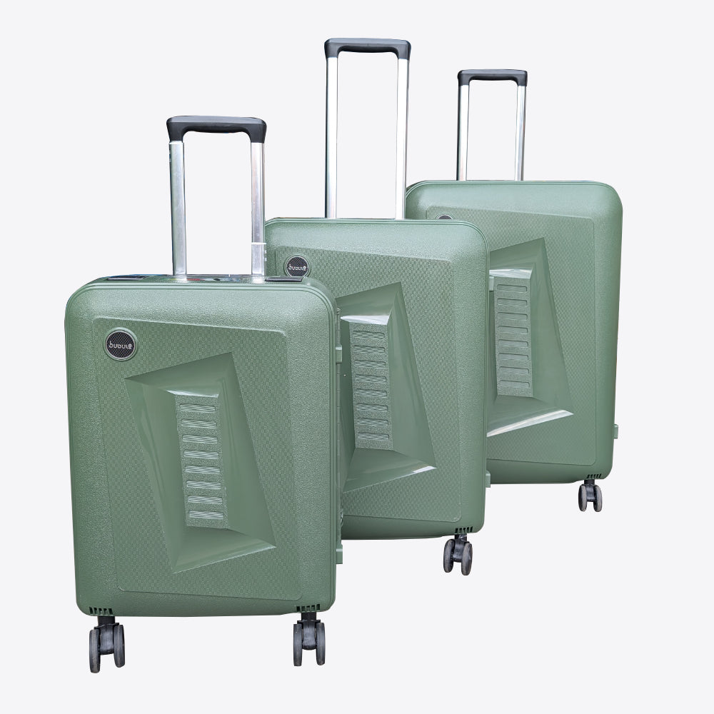3 Piece Hard Shell Luggage Suitcase Set in Olive Green