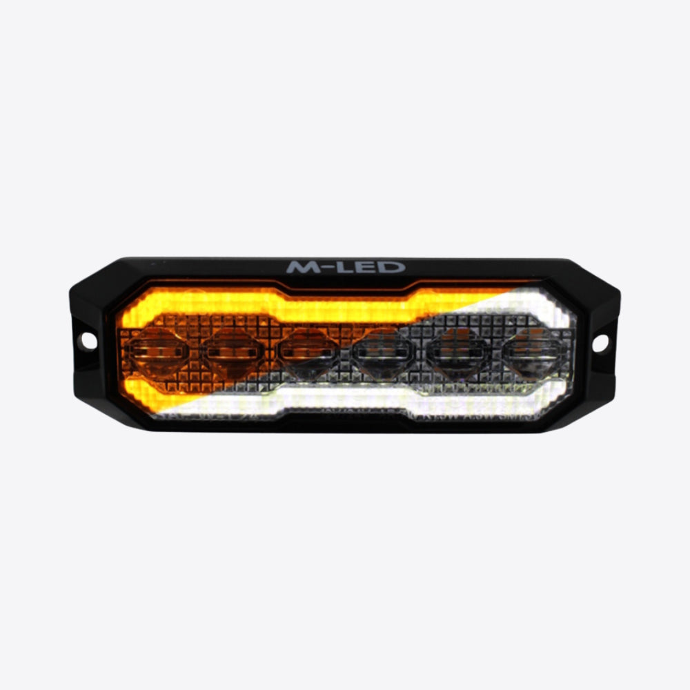 M-LED Amber Flasher with Amber/White Halo Ring & Smoke Lens