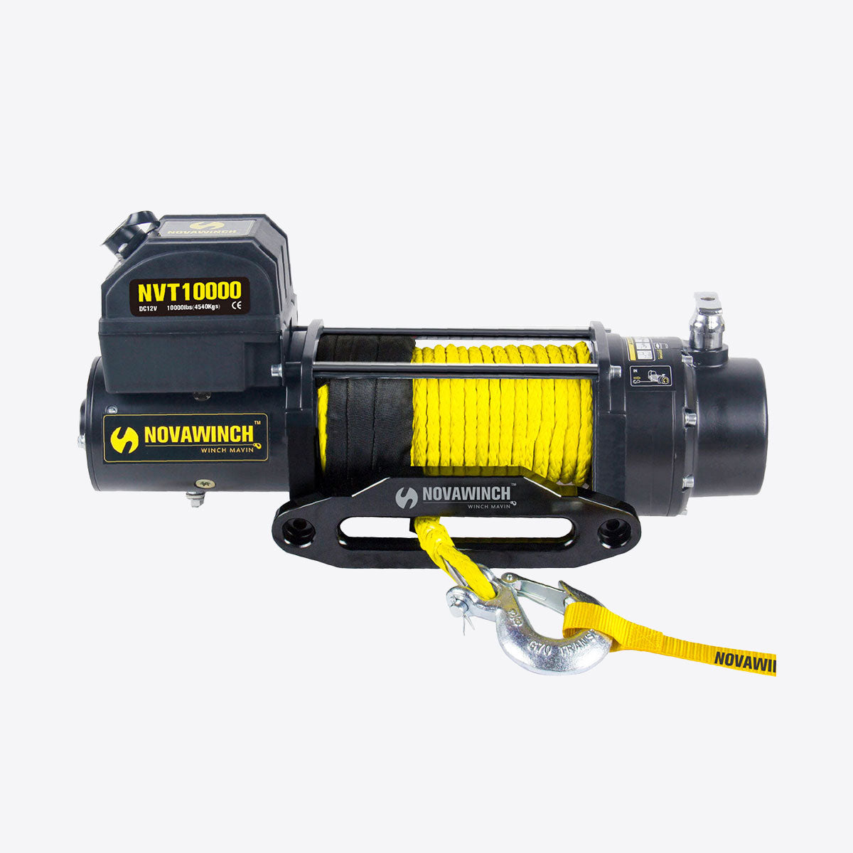 12V 10000lb Middle Frame Electric Winch with Synthetic Rope & Remote - NVT10000