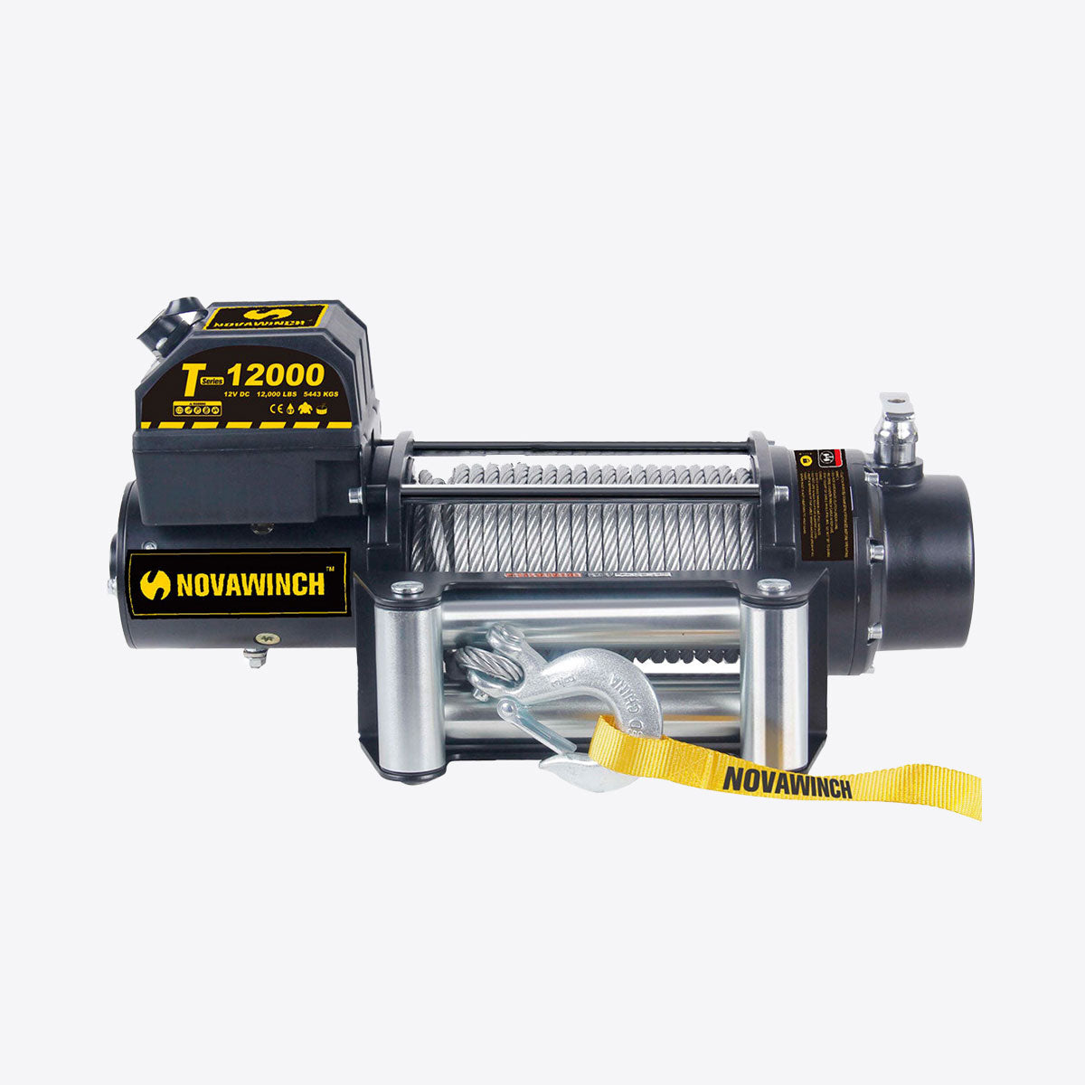 24V 12000lb Middle Frame Electric Winch with Wire Rope & Remote - NVT12000