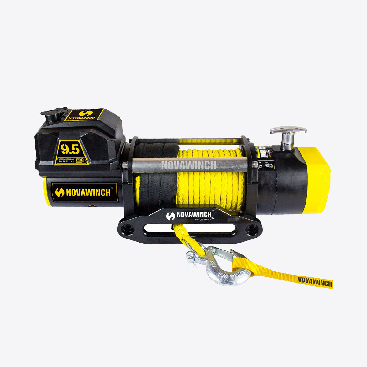 24V 9500lb Electric Winch with Synthetic Rope & Remote - PRO9500