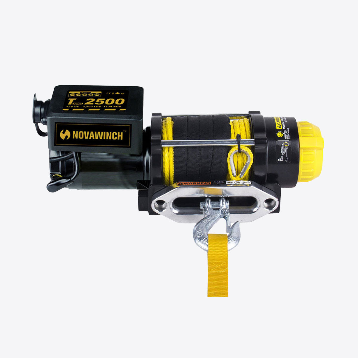 12V 2500lb Small Frame Electric ATV/UTV Winch with Synthetic Rope & Remote - NVT2500