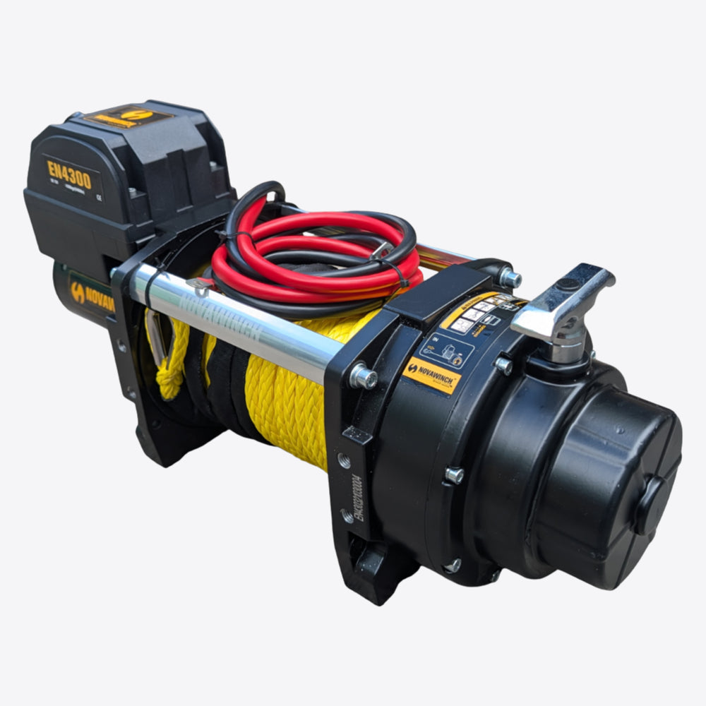 4,300kg/9,480lb 12V EN Rated Electric Winch With Synthetic Rope & Wired Remote Control