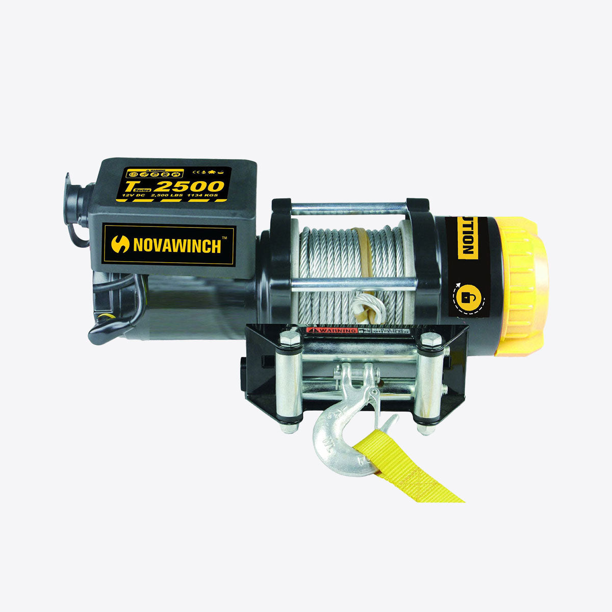 12V 2500lb Small Frame Electric ATV/UTV Winch with Wire Rope & Remote - NVT2500