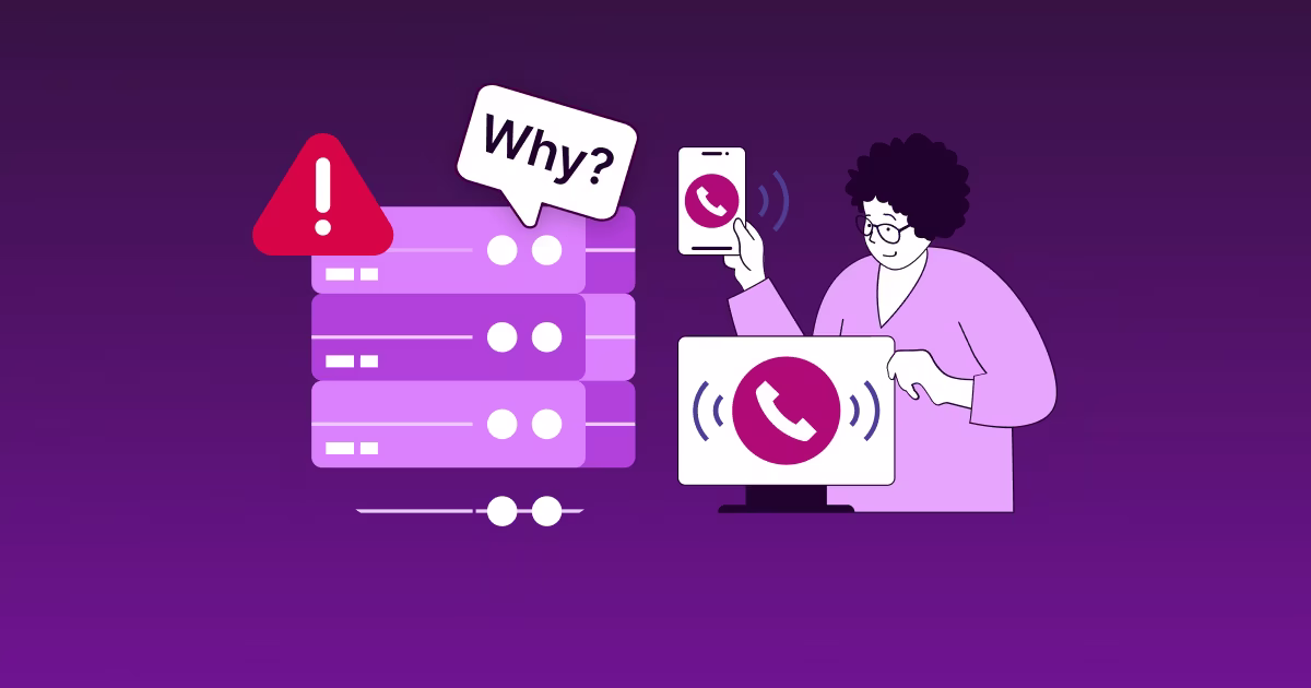 Illustration of an entitlement server system with warning icons, telecom operator using a smartphone, and the text ‘What is an Entitlement Server and Why It Matters for Telecom Operators’ on a purple background.