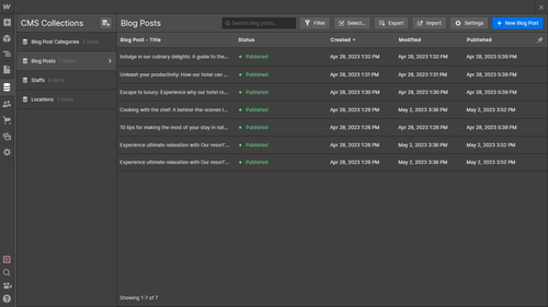 CMS Collection - Suite X Webflow Template