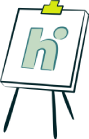 A Drawing of a Canvas with The Hiline Logomark in it