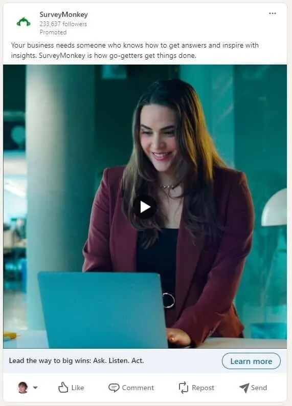 Example of LinkedIn Sponsored Content