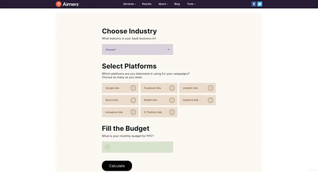Tool To Make Your SaaS Ad Campaigns More Profitable - Aimers Ad Performance Calculator for SaaS
