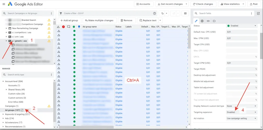 Mistake 3: Enable targeting/Audience expansion