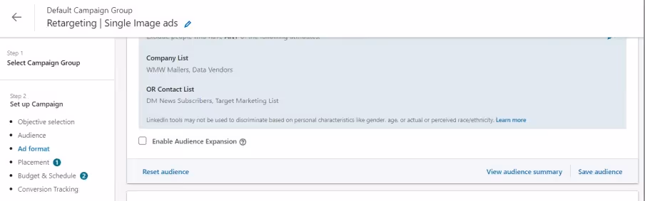 Mistake 3: Enable targeting/Audience expansion