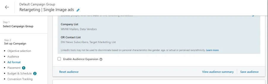 Mistake 3: Enable targeting/Audience expansion