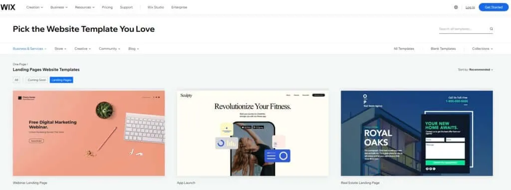 Landing Page Builder - Wix