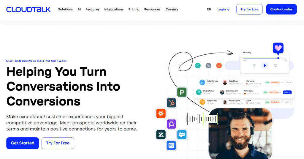 Successful SaaS Landing Page Examples - CloudTalk