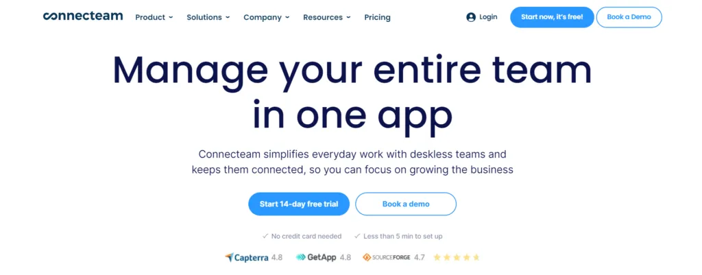 Successful SaaS Landing Page Examples - Connecteam