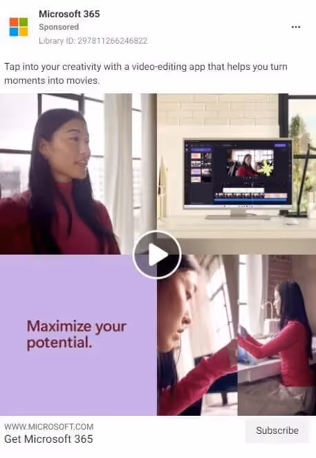 Facebook Ad Example - Microsoft 365