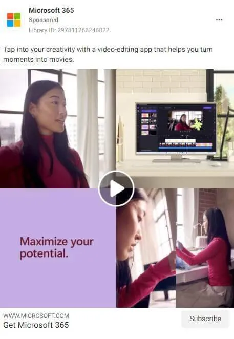 Facebook Ad Example - Microsoft 365