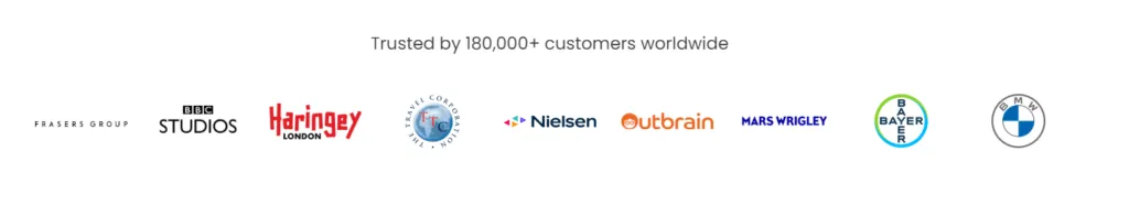 Example of the list of cutomers on the website