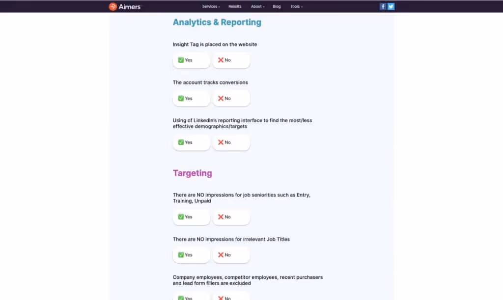 Free Advertising Tool to Optimize Your Campaigns - LinkedIn Ads Optimization Tool