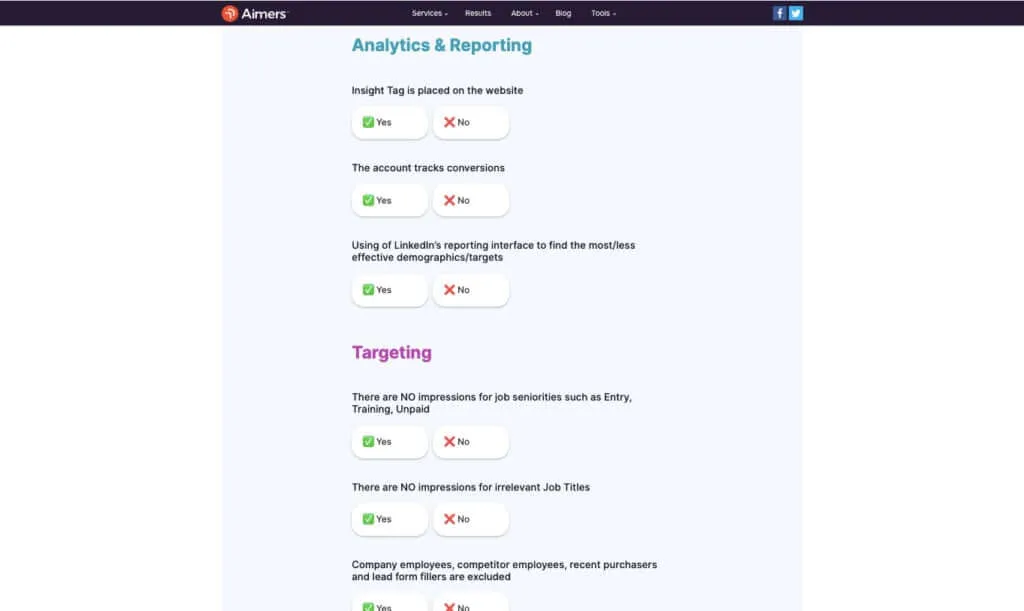 Free Advertising Tool to Optimize Your Campaigns - LinkedIn Ads Optimization Tool