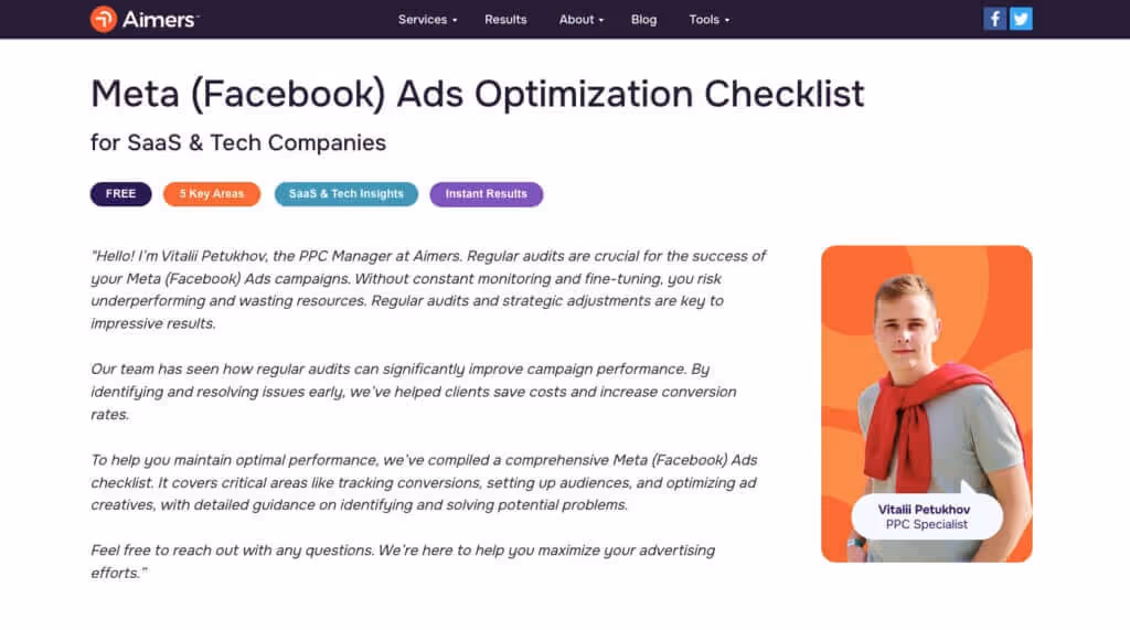 Free Advertising Tool to Optimize Your Campaigns - Meta (Facebook) Ads Optimization Tool