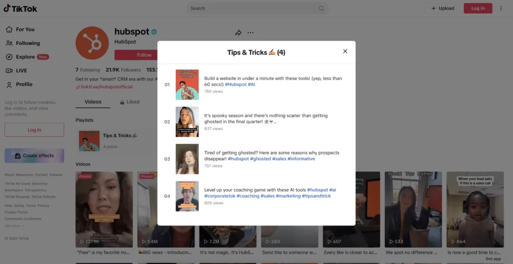 HubSpot's Tips & Tricks section