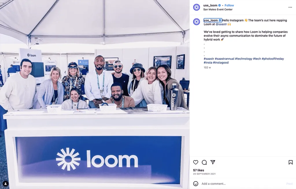 Loom Instagram page