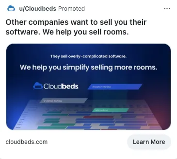 Cloudbeds Ad Example Reddit Ads Cost in 2025 Reddit Paid Ads Pricingh