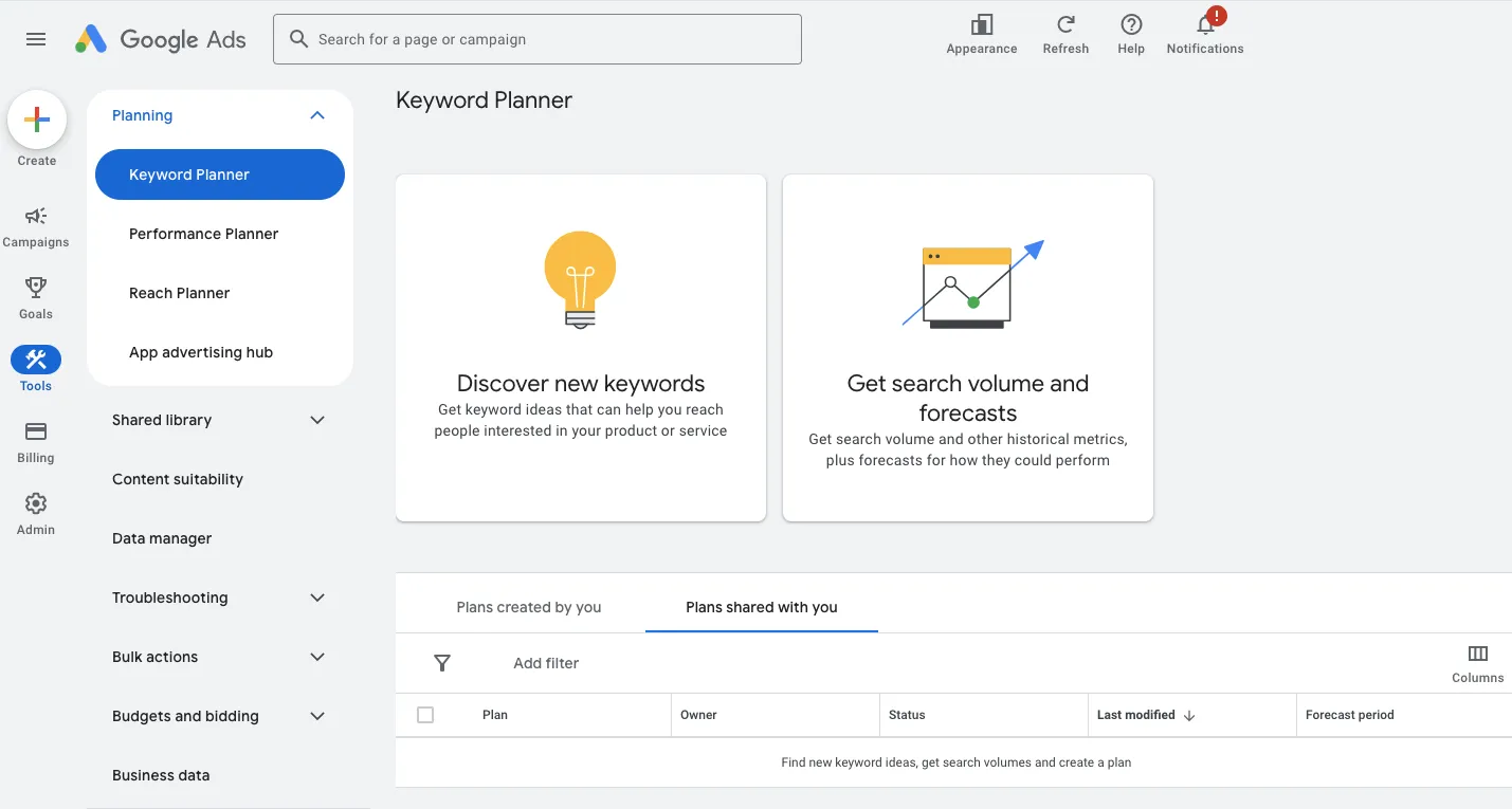 Google Keyword Planner Best PPC Tools