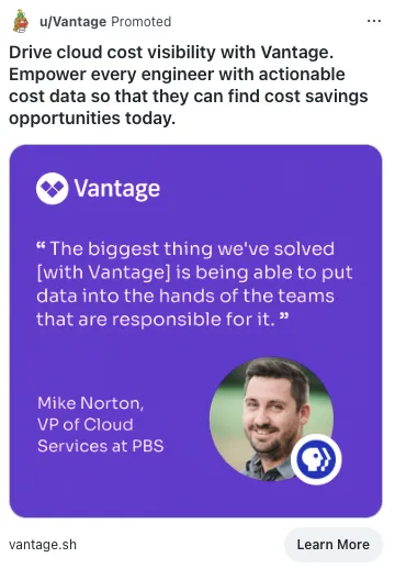 Vantage Best Reddit Ad Examples
