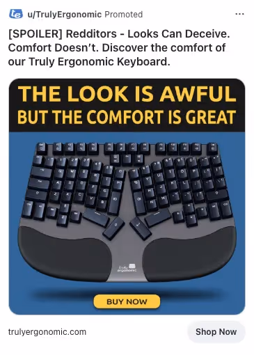 Truly Ergonomic Best Reddit Ad Examples