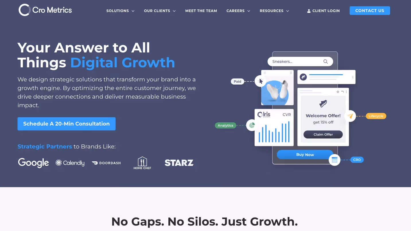 CROmetrics Top Conversion Rate Optimization (CRO) Agencies & Services They Provide
