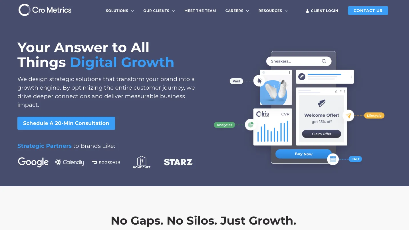 CROmetrics Top Conversion Rate Optimization (CRO) Agencies & Services They Provide