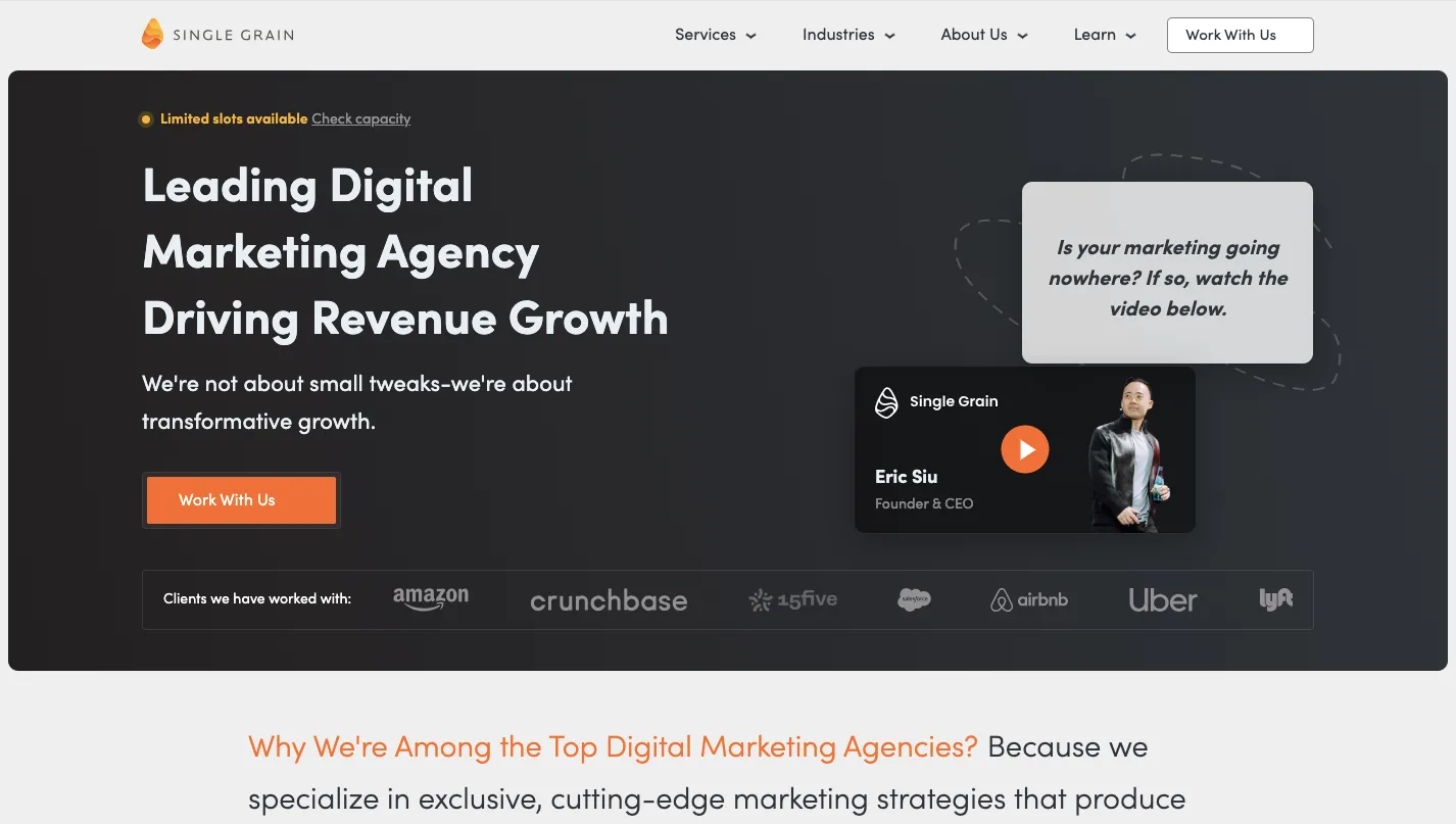 Single Grain Top Marketing Agencies for Startups & How to Choose One