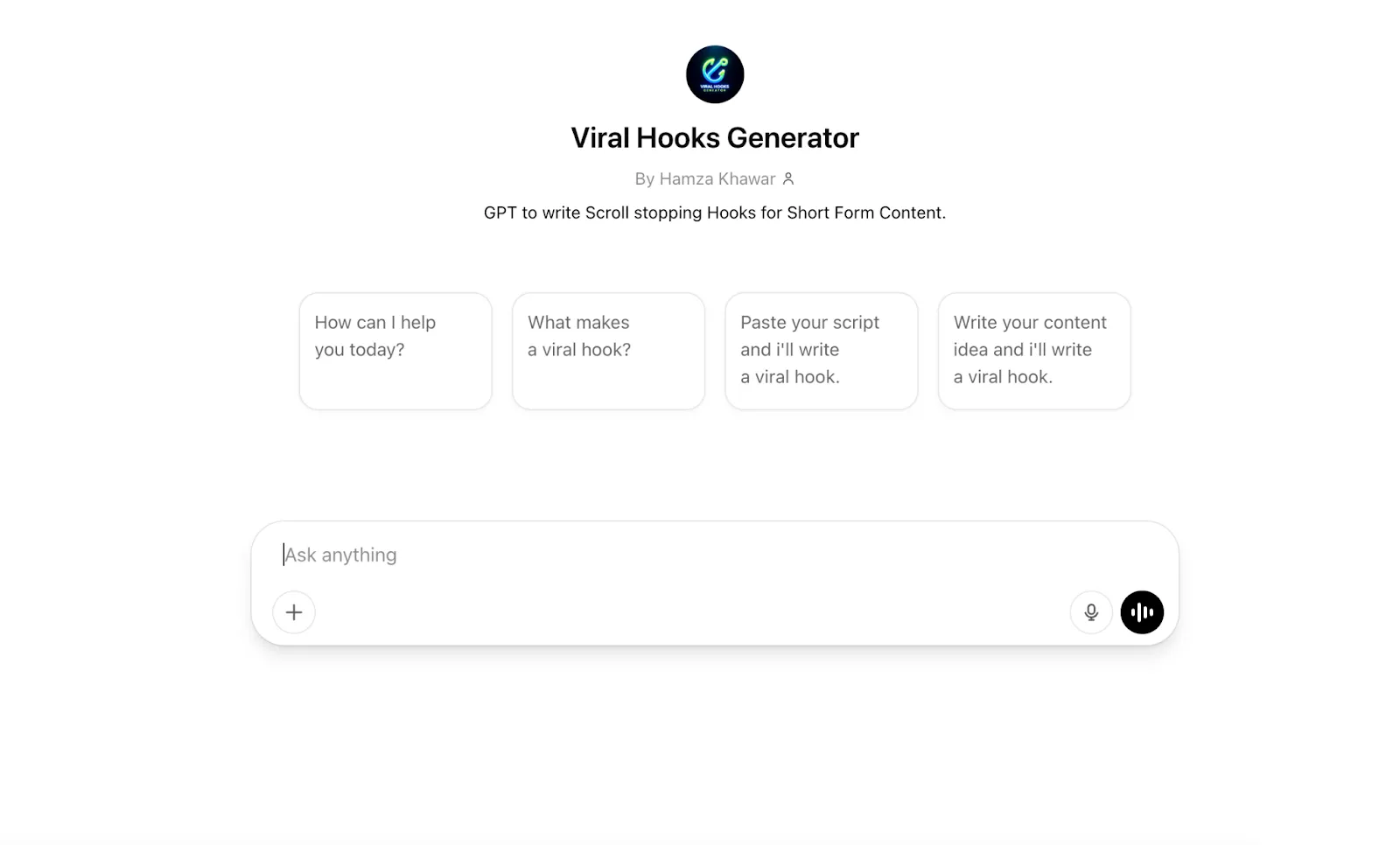 Viral Hooks Generator Best GPTs