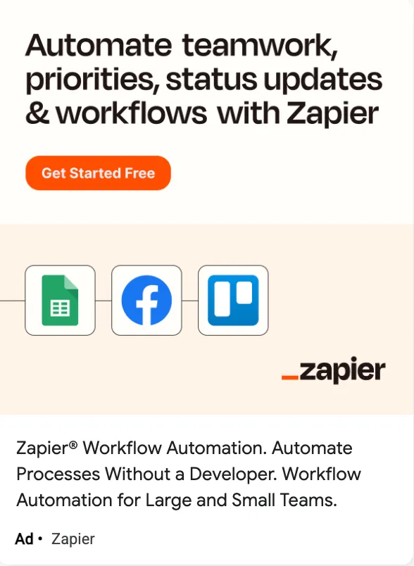 Zapier ad example