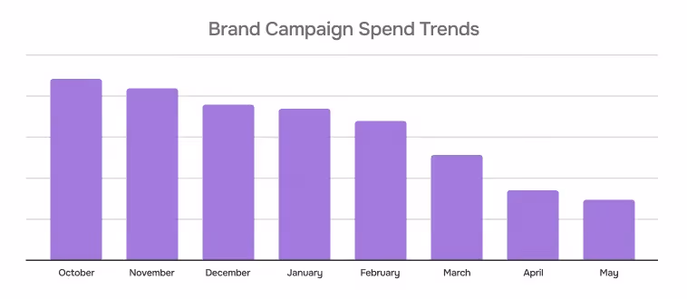 ReliableSite case study: graph with brand campaign spend trends