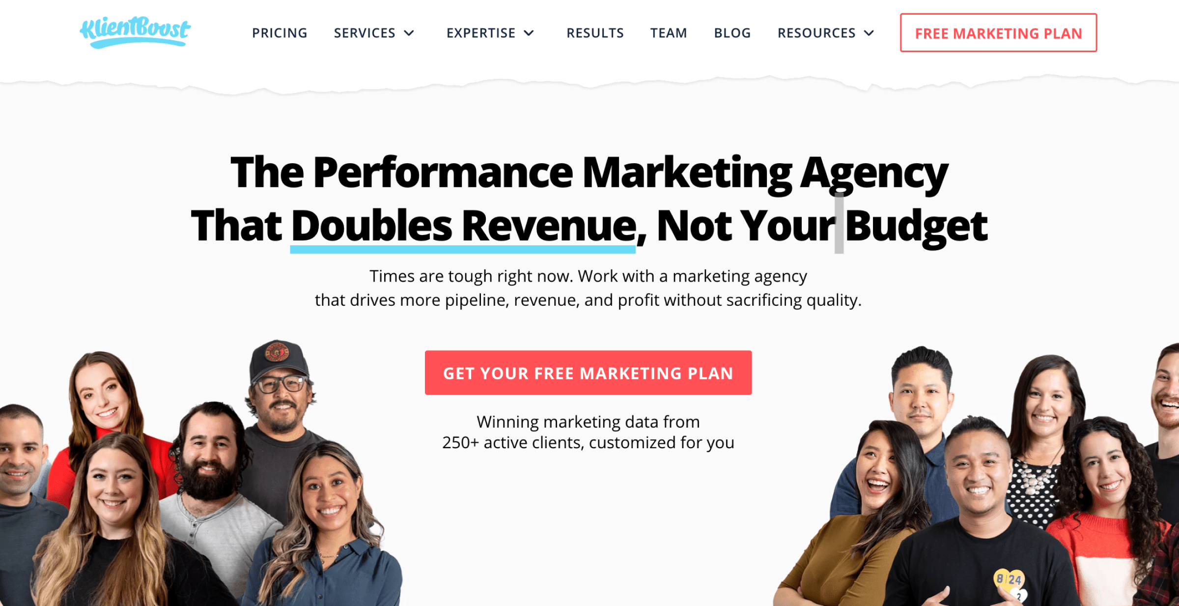 KlientBoost website