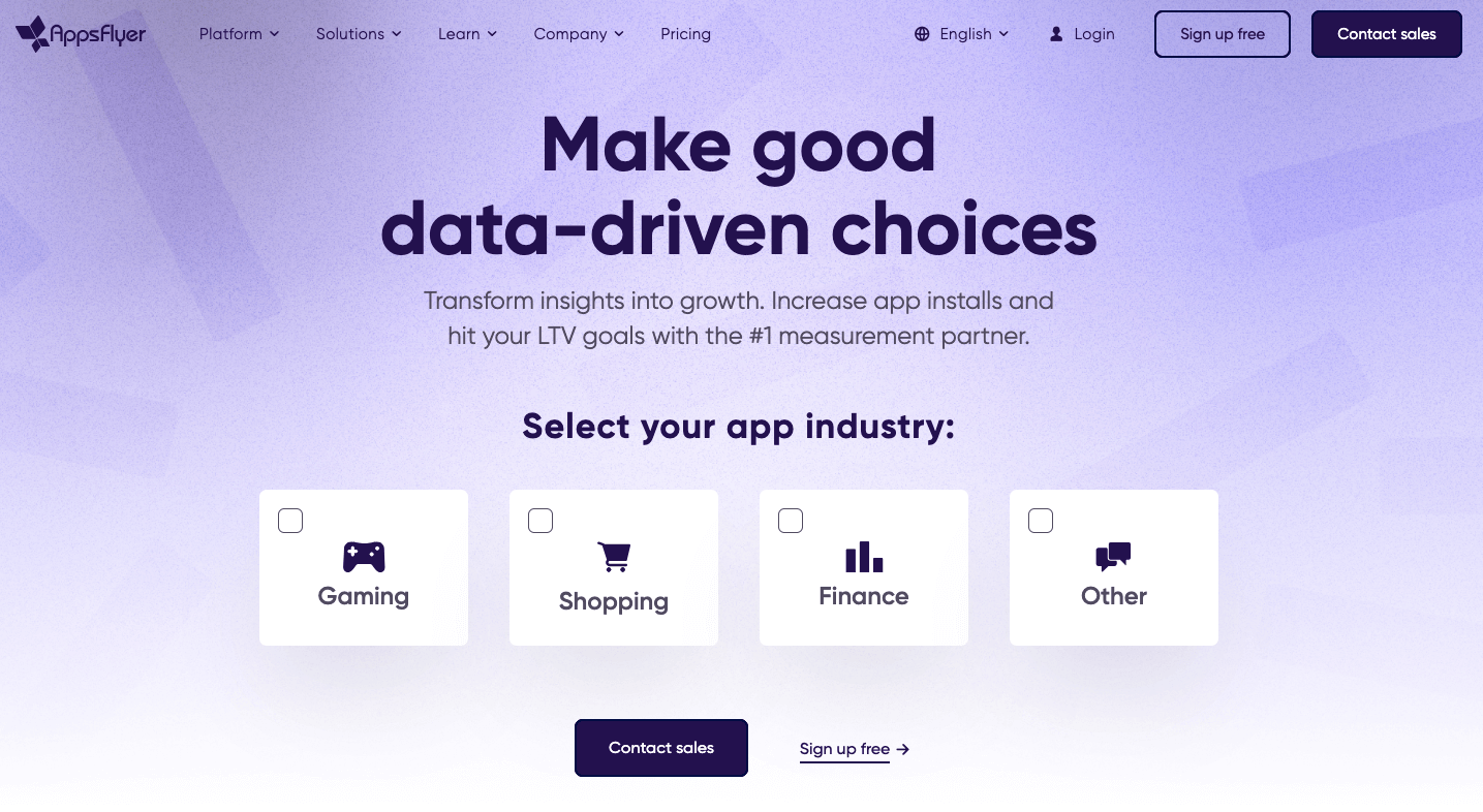 Appsflyer website