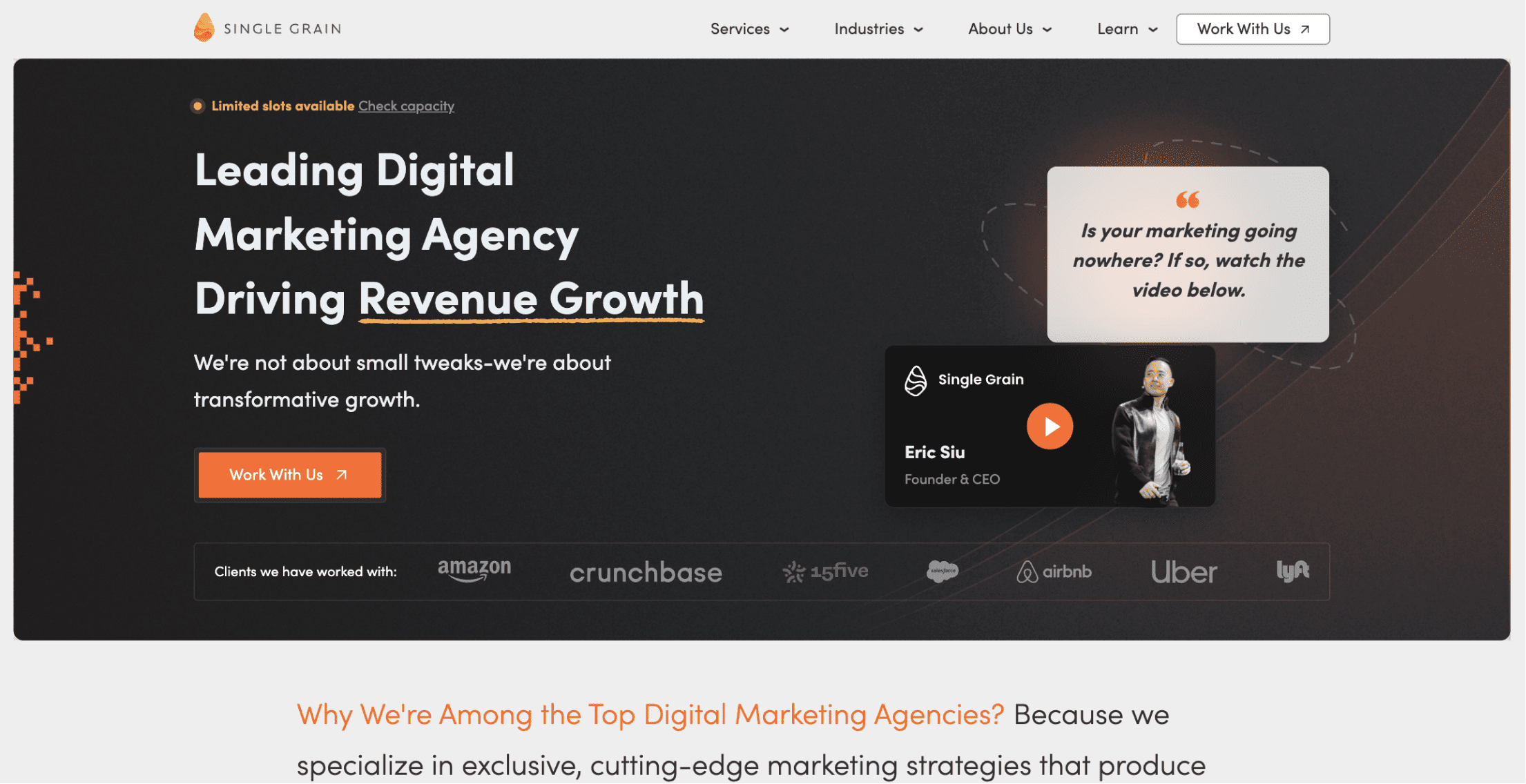 Single Grain website screenshot