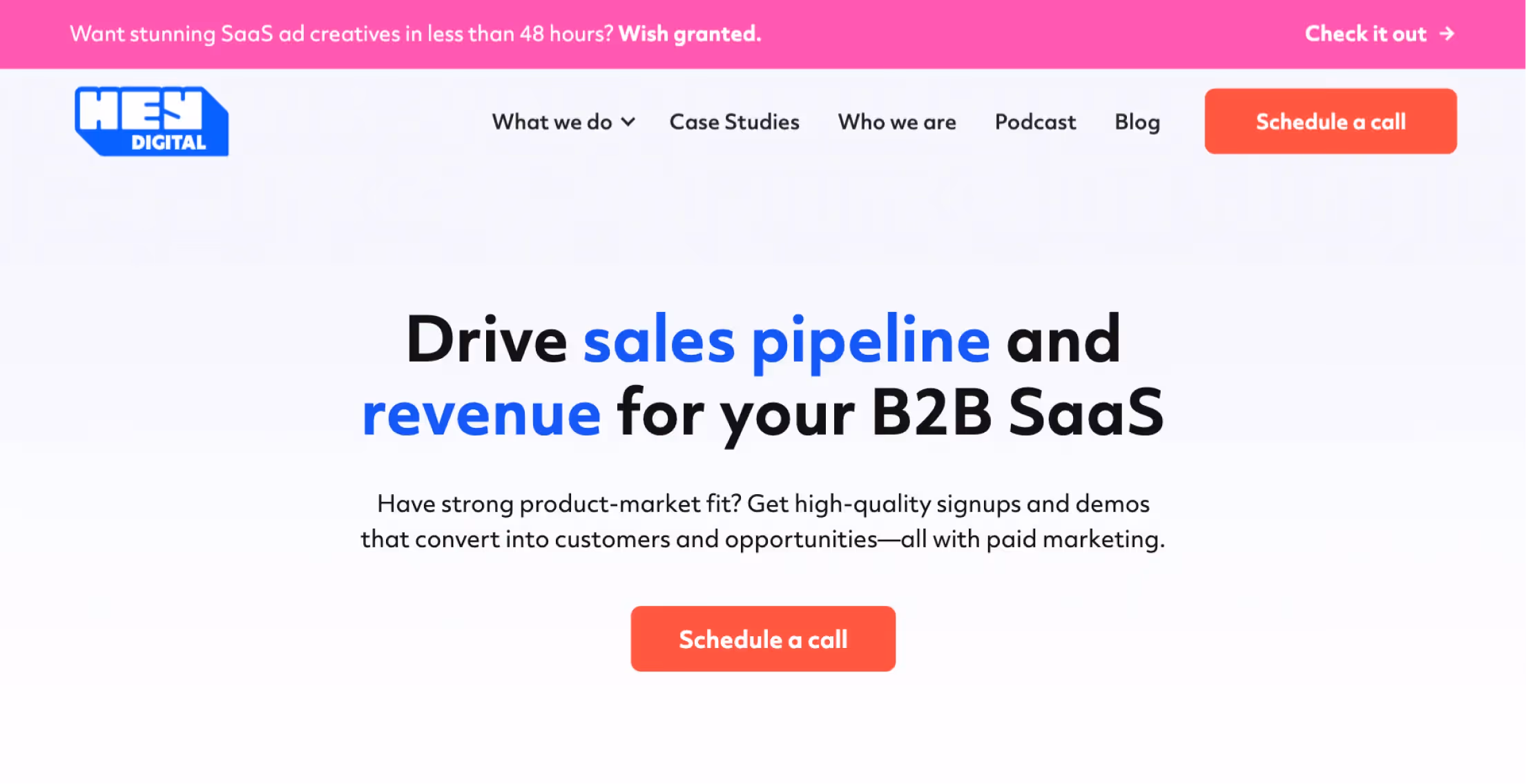 Hey Digital website screenshot