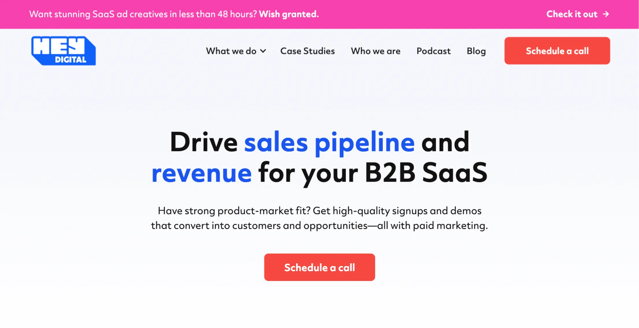 Hey Digital website screenshot