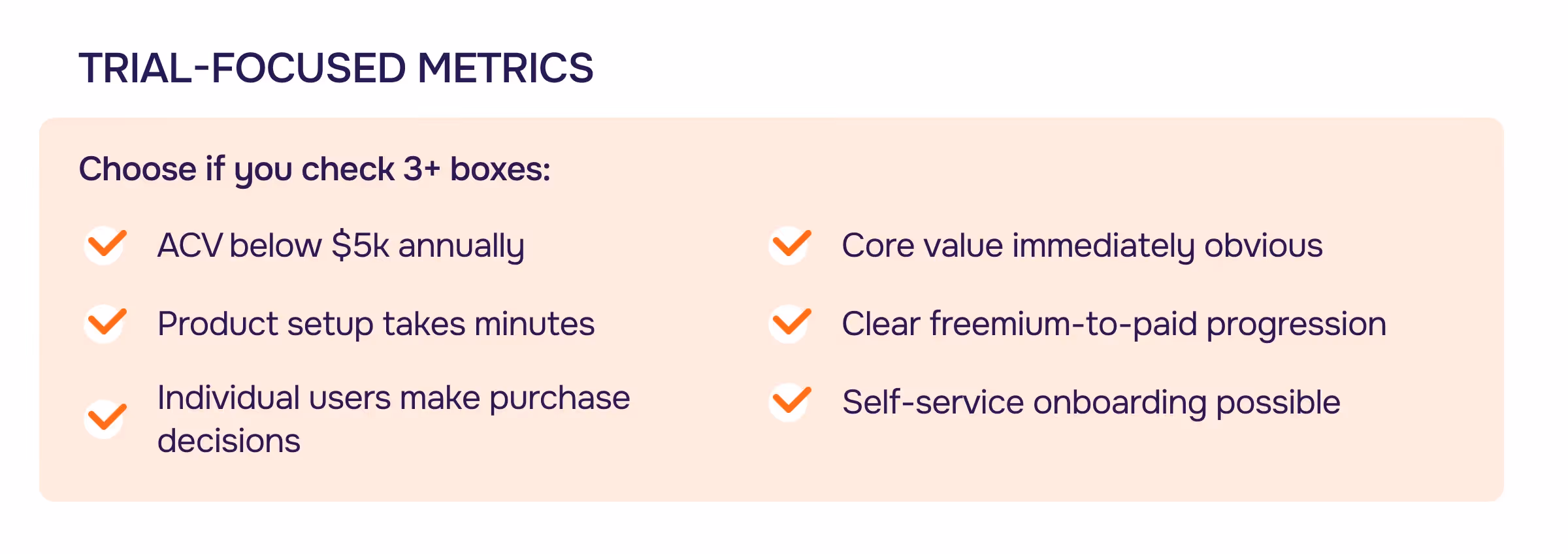 Trial-focused metrics