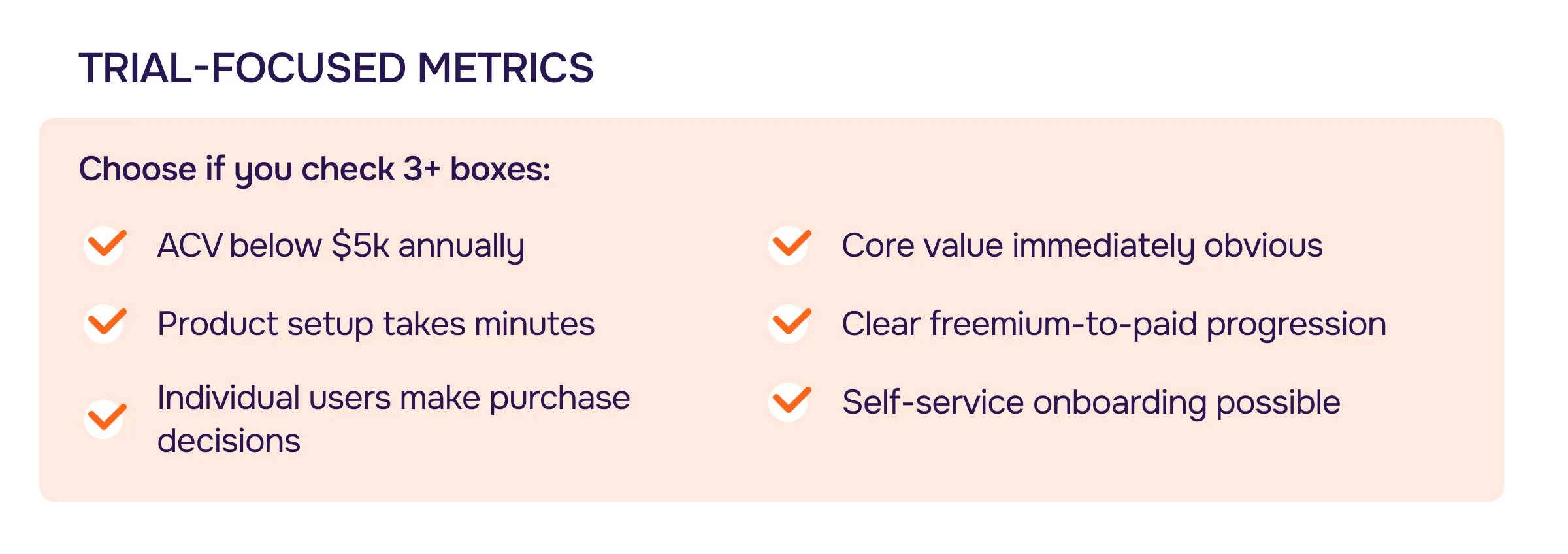 Trial-focused metrics
