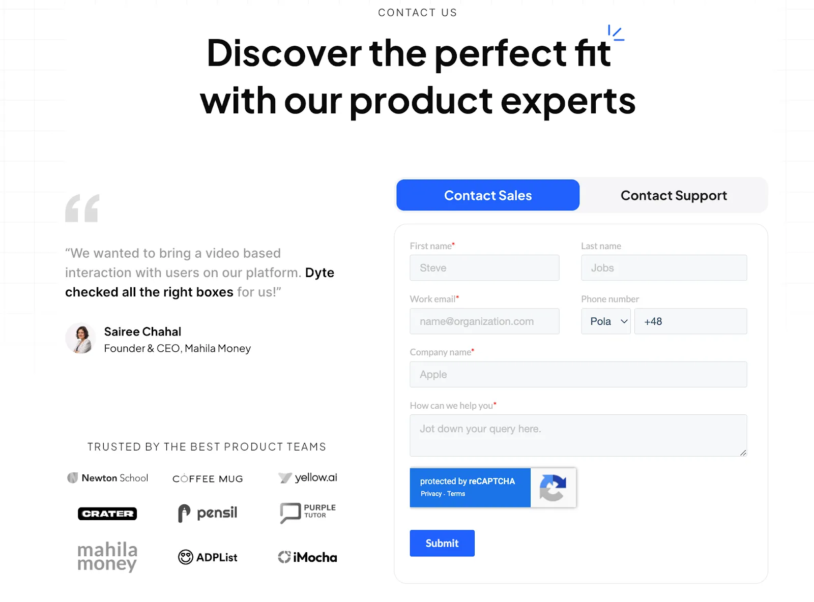 COntact form examplr