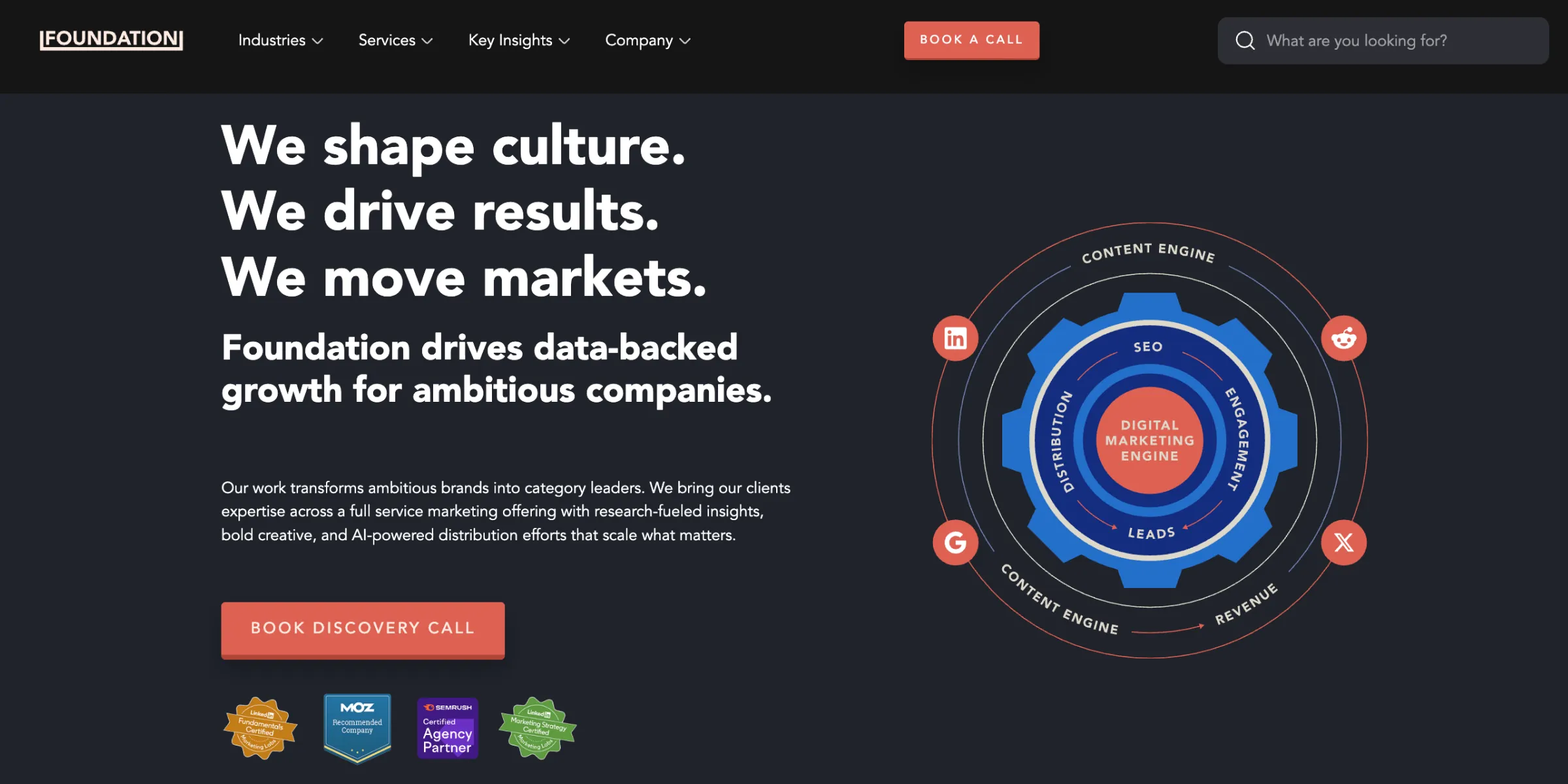 Website screenshot: Foundation