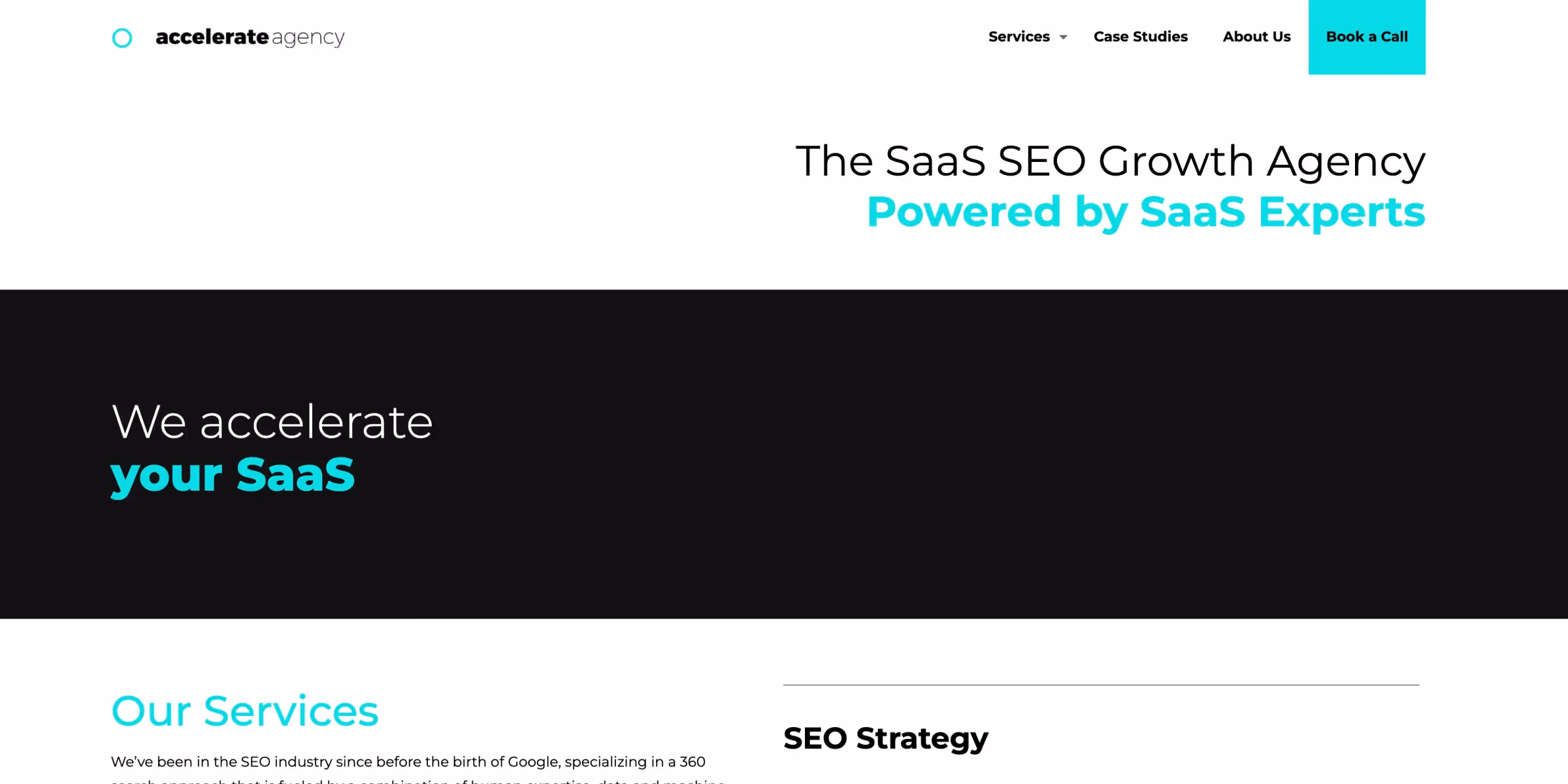 Website screenshot: Accelerate Agency
