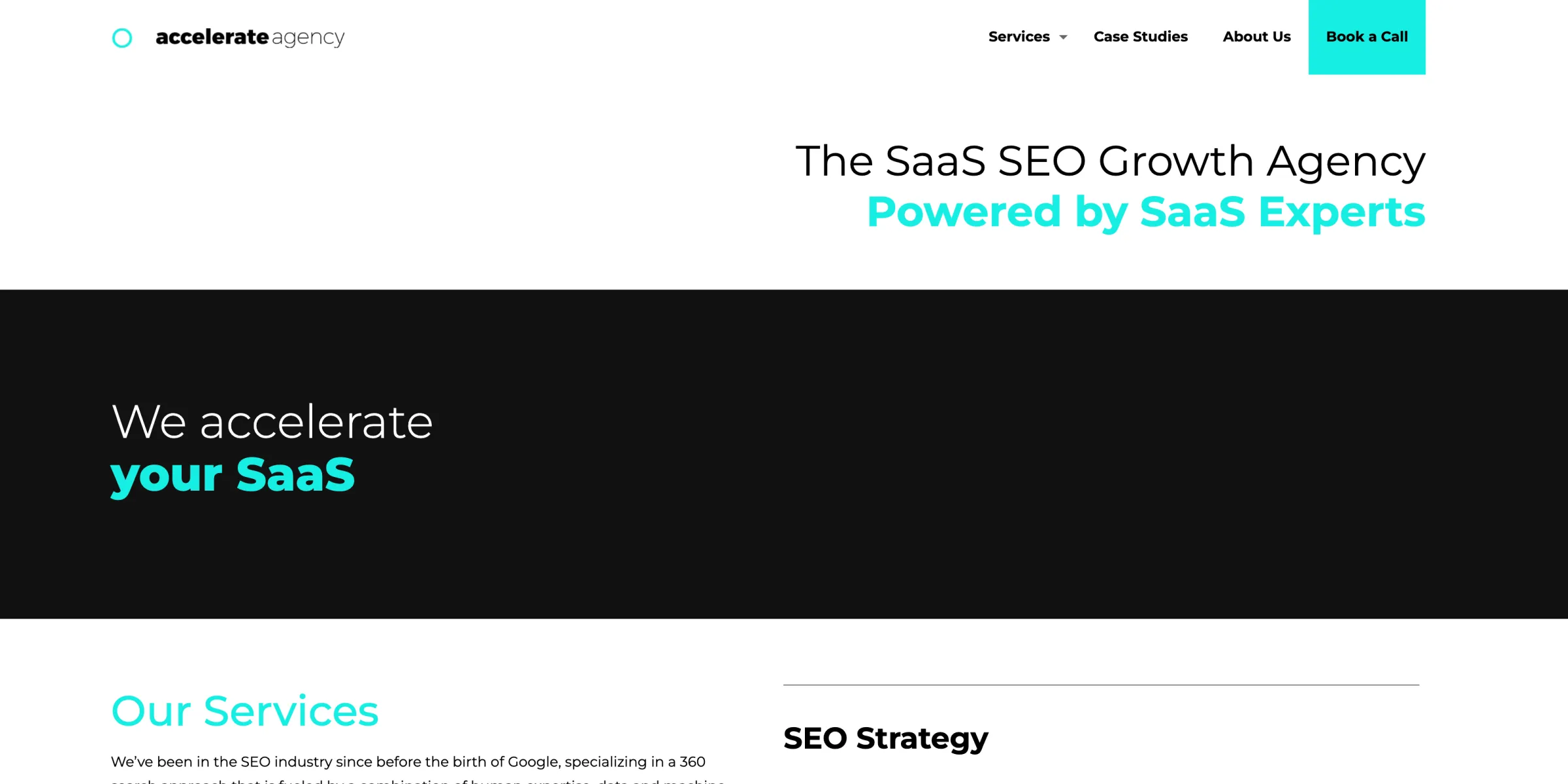 Website screenshot: Accelerate Agency