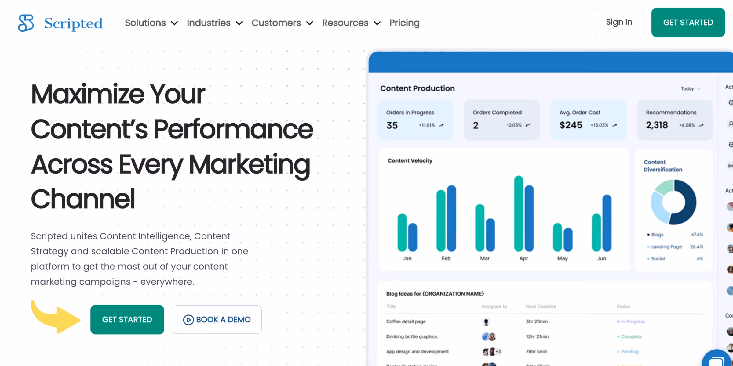 Website screenshot: Scripted Platform