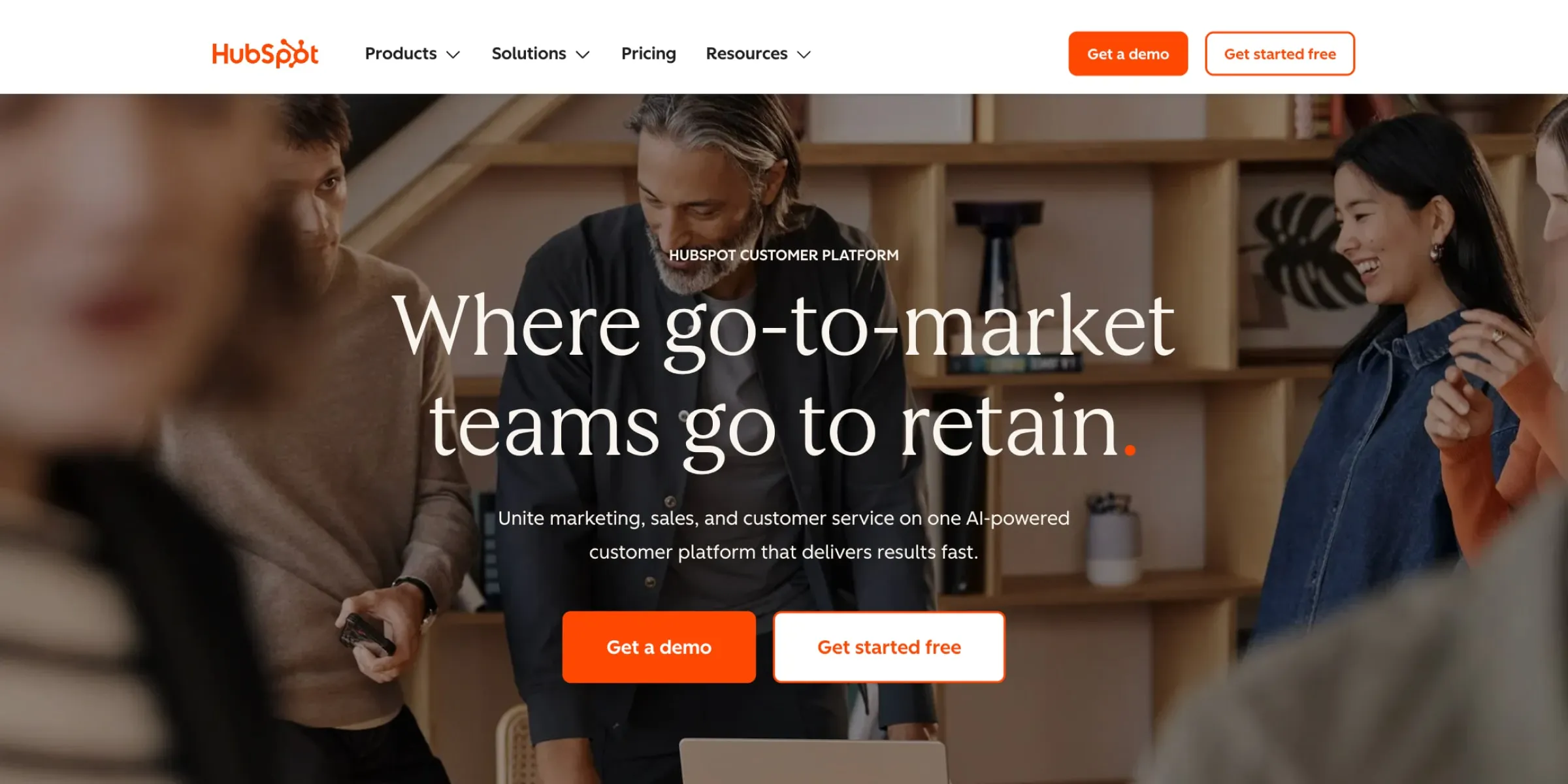Hubspot homepage